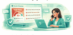 scam checker detecting manipulative language patterns in a suspicious message