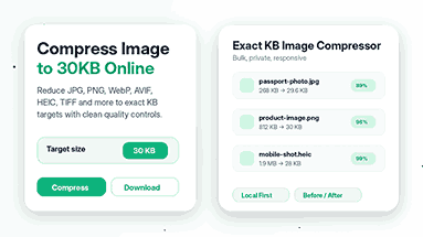 Online image compressor interface showing exact