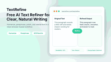 TextRefine: a free AI text refiner with humanize and paraphrase options