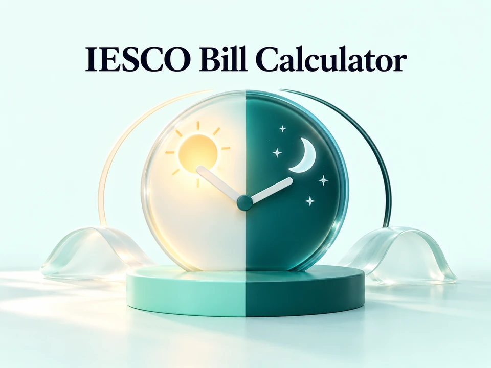 Split sun and moon clock illustrating IESCO time of use consumption