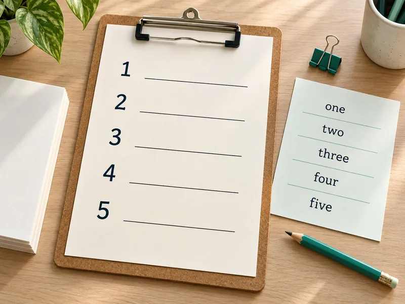 Printable number worksheet on a clipboard with a separate answer sheet and pencil.