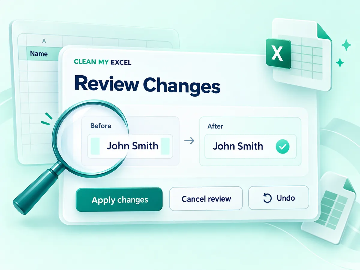Review the changes card with before and after values and apply or cancel actions.