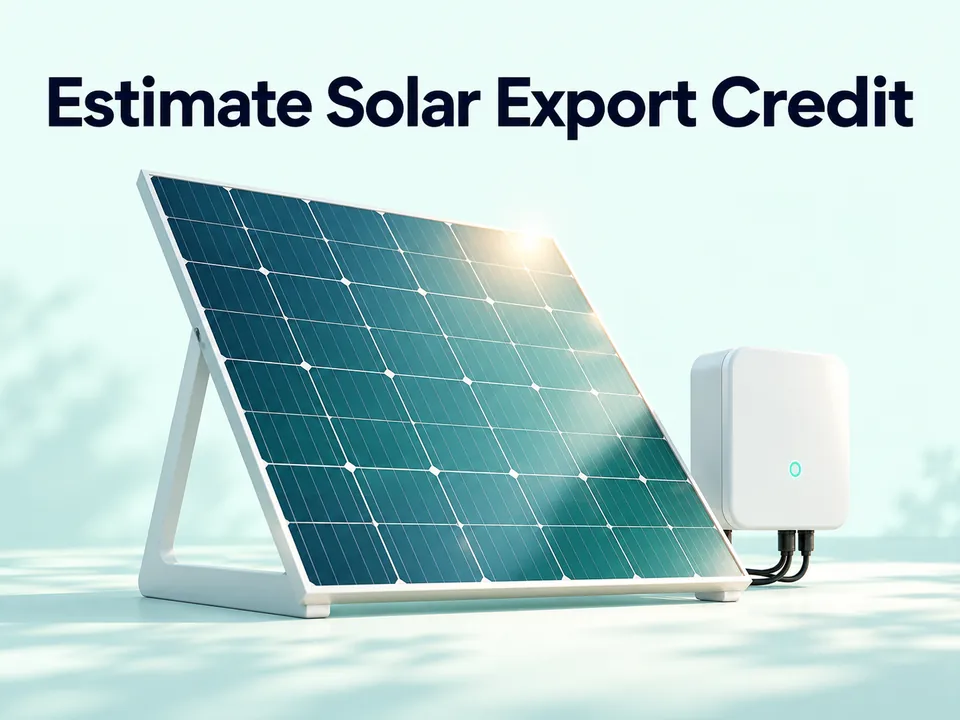 Solar panel and inverter illustrating exported energy credit