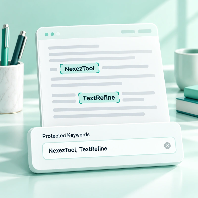 Protected Keywords field with NexezTool and TextRefine the highlighted in the draft.