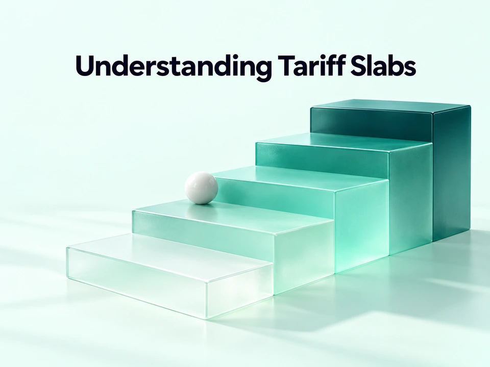 Mint architectural steps representing electricity tariff thresholds